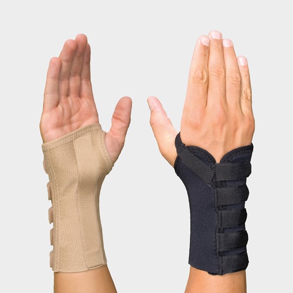 Handledsortos med formbar skena och kardborrband