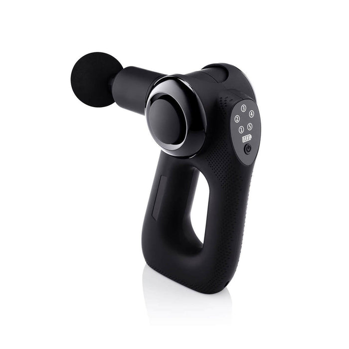 Massagepistol med ergonomiskt triangulärt grepp
