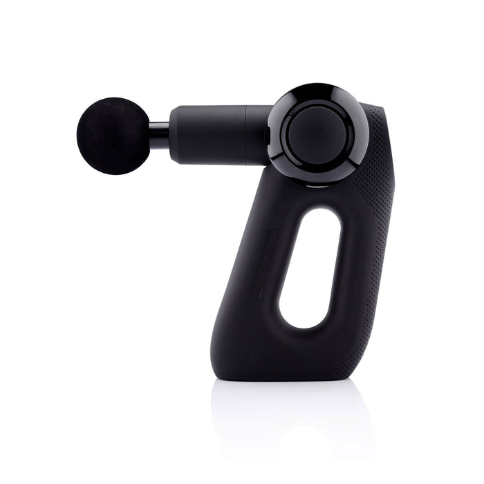 Massagepistol med ergonomiskt triangulärt grepp