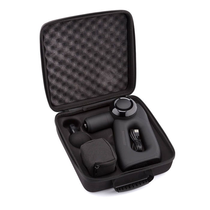 Massagepistol med ergonomiskt triangulärt grepp