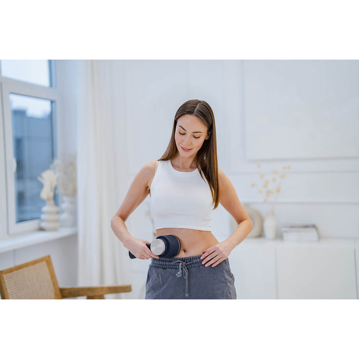 Trådlös shiatsu-massage med värme i blått