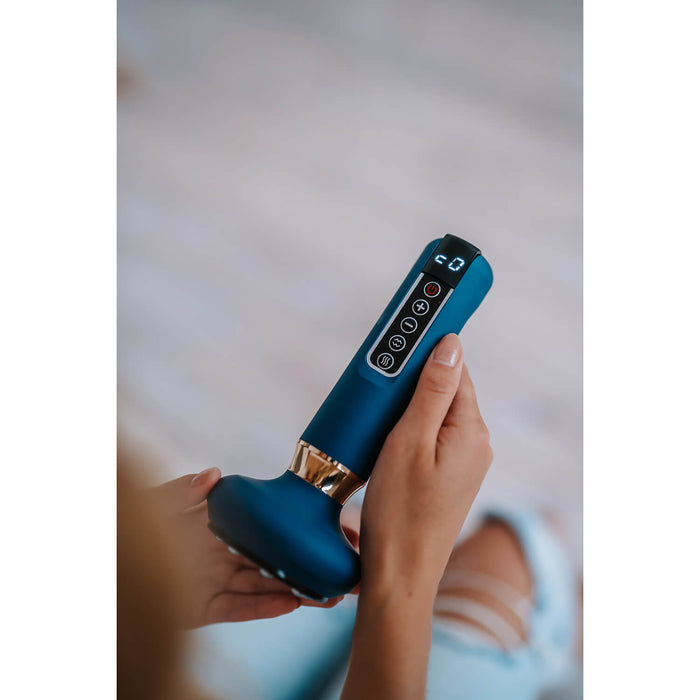 Anti-cellulitmassage med tolv intensiteter i blått