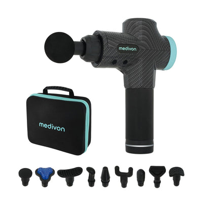 Massagepistol med 30 intensiteter och tio huvuden