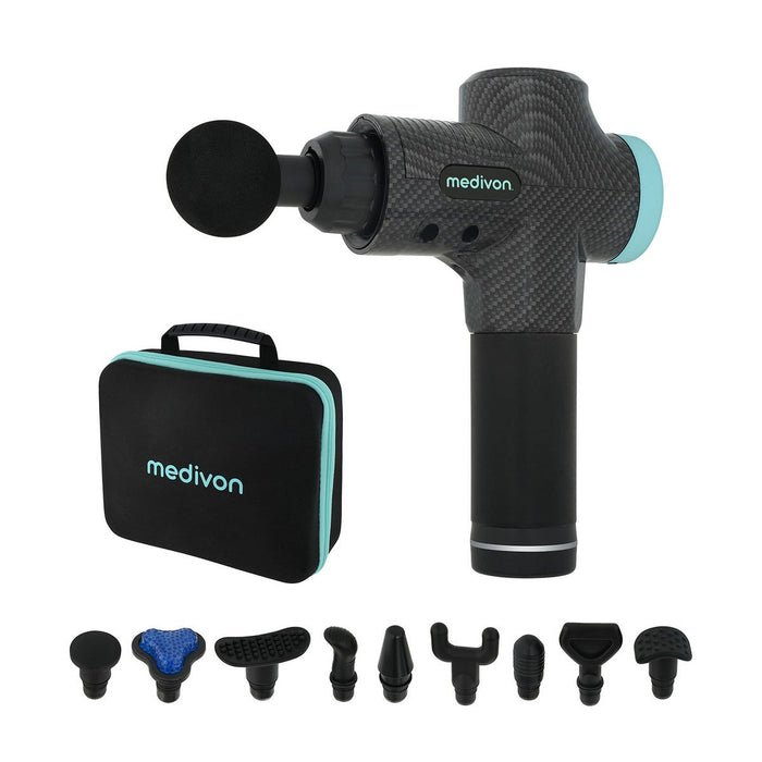 Massagepistol med 30 intensiteter och tio huvuden