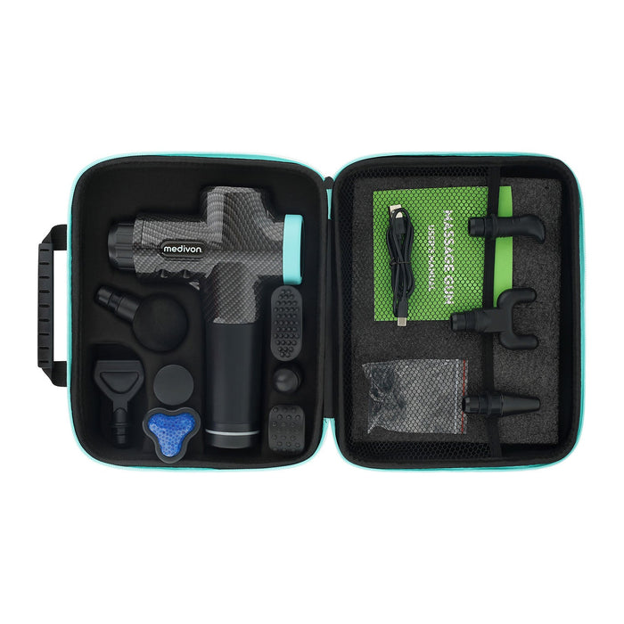 Massagepistol med 30 intensiteter och tio huvuden