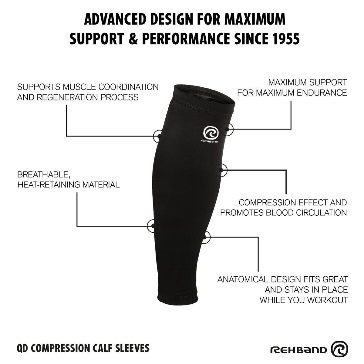 Rehband QD Compression Calf Sleeves vadsleeves