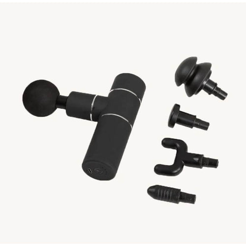 Kompakt massagepistol med fem massagehuvuden