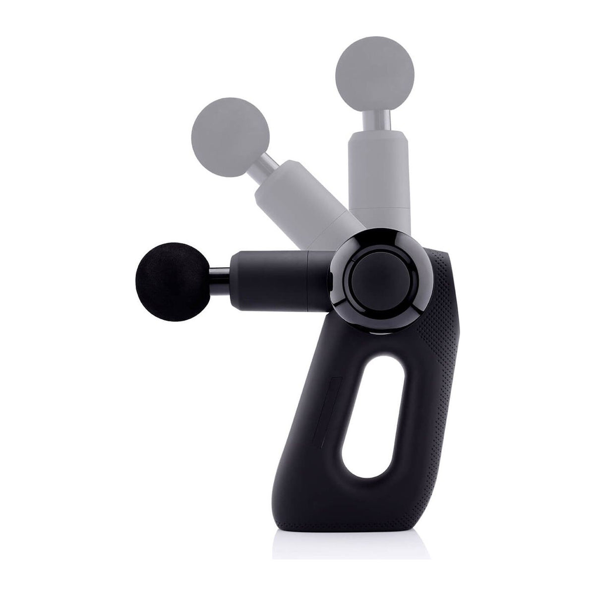 Massagepistol med ergonomiskt triangulärt grepp