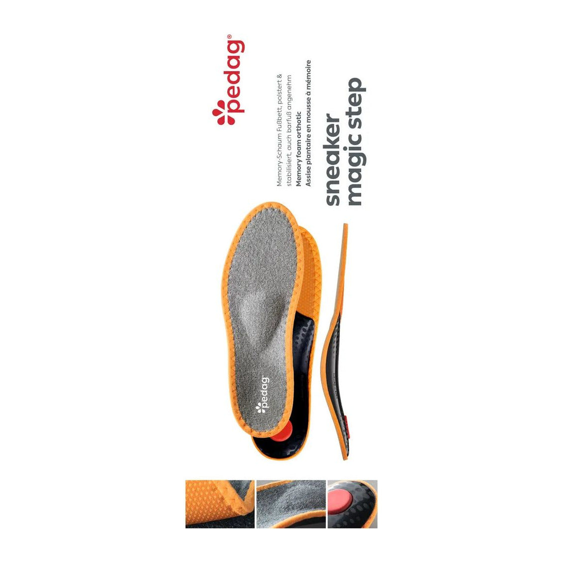 Pedag Sneaker Magic Step, memory foam-sula – förpackningens baksida